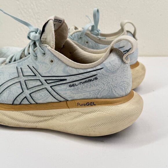 Asics Womens Gel Nimbus 25 Running Shoes Light Blue Mesh Performance Wear Size 8 - Picture 7 of 16